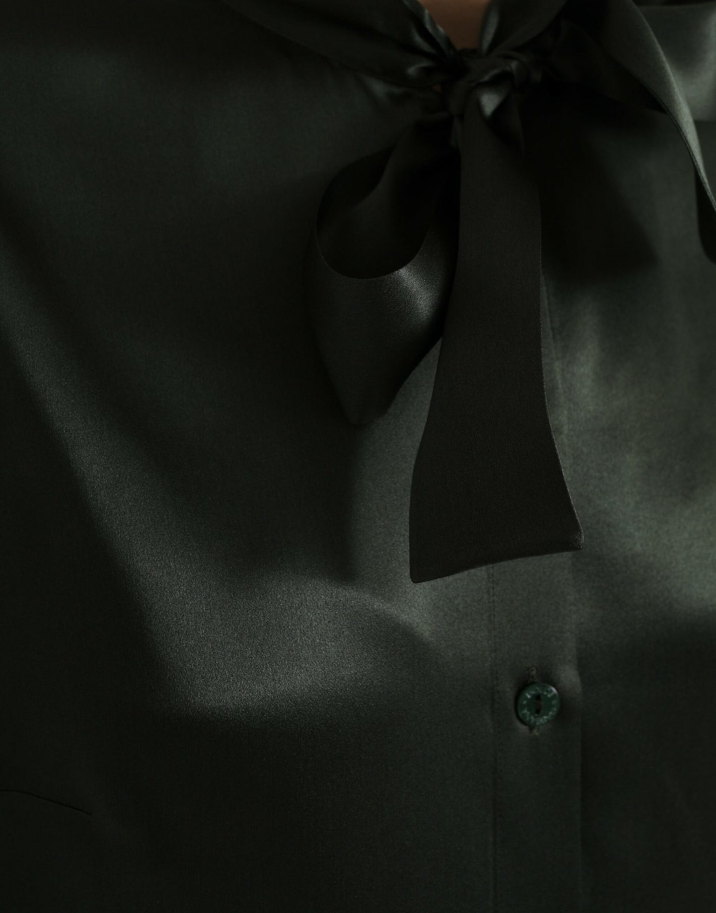 Gray Long Sleeves Ascot Collar Blouse Top