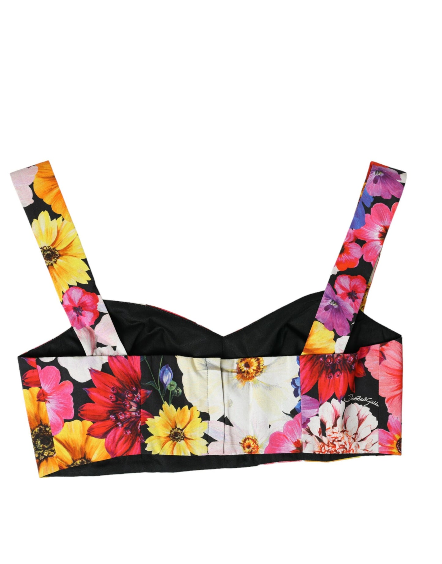 Multicolor Floral Sleeveless Bustier Crop Top