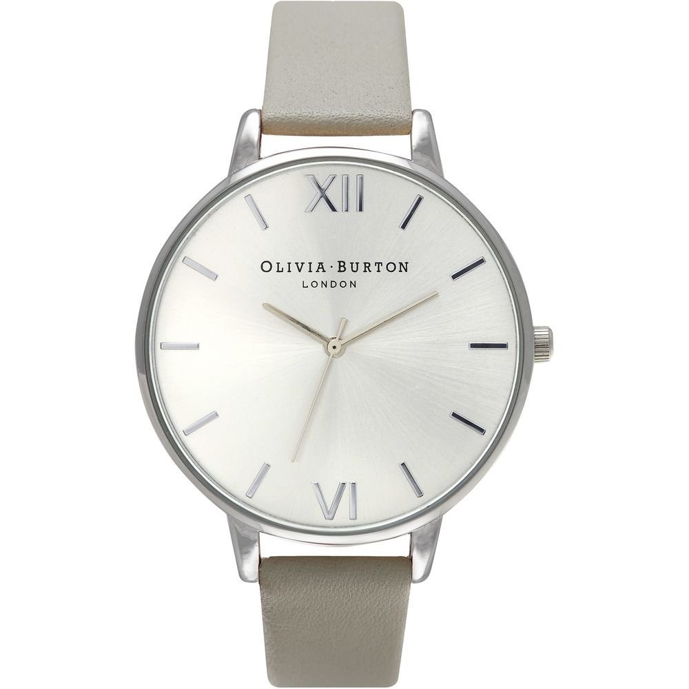 Gray Leather Dress Watch