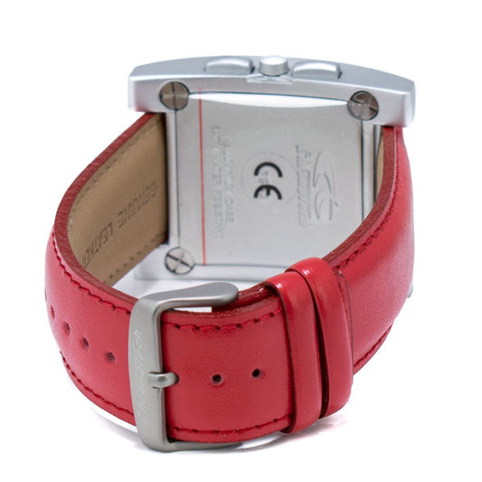Red Leather Dress Watch