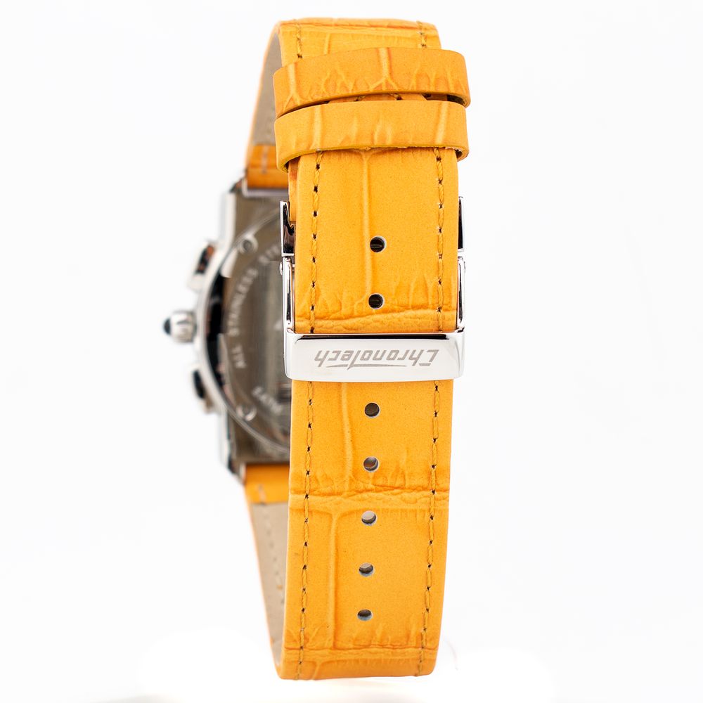 Orange Leather Dress Watch