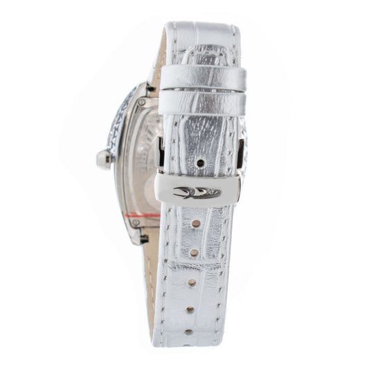 Silver Leather Dress Watch