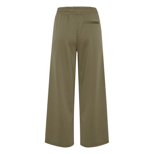 Green Recycled Polyester Flared Pants
