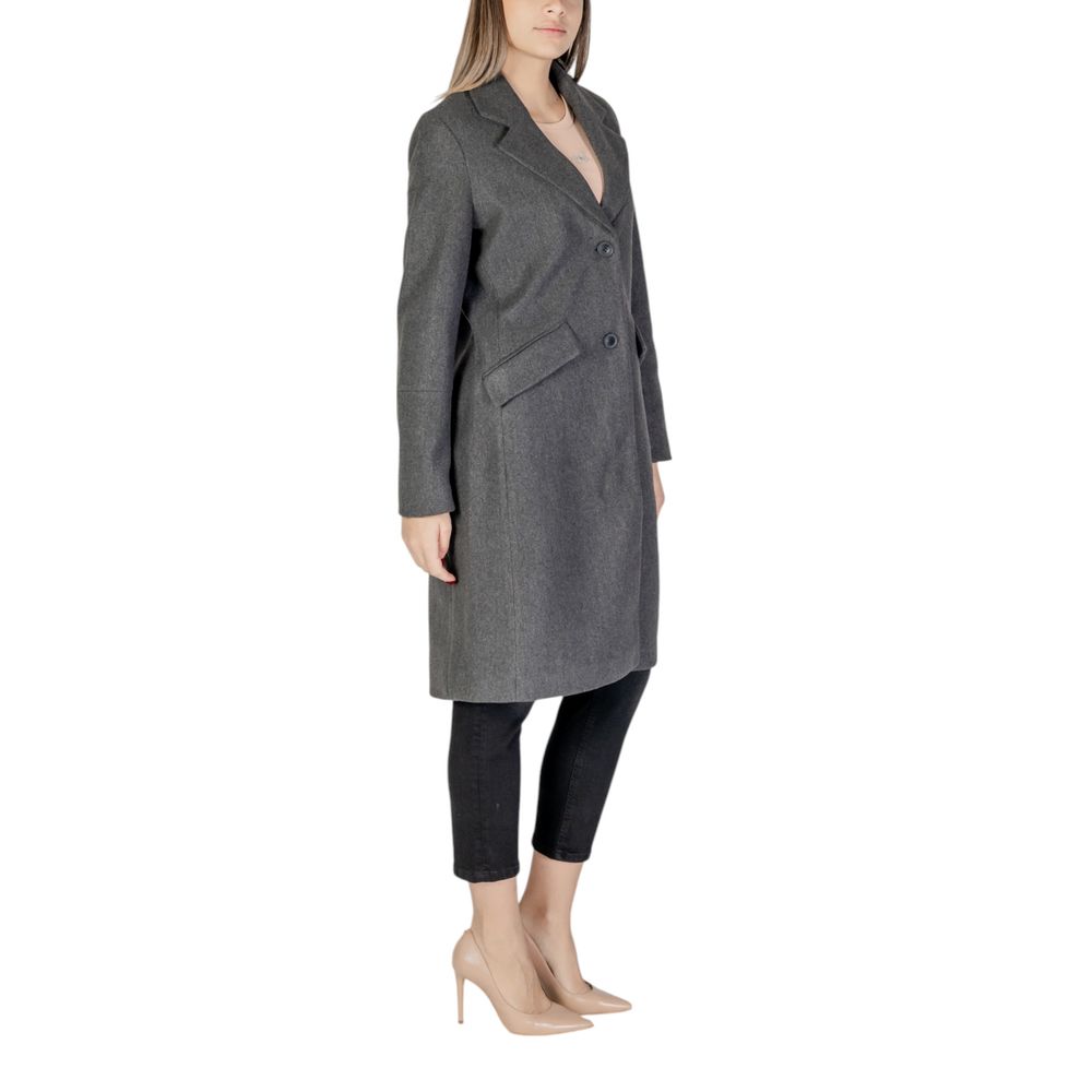 Gray Polyester Coat