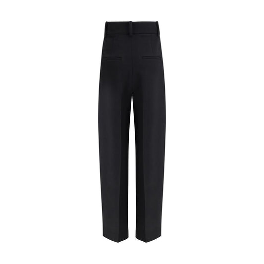 Black Viscose Casual Pants