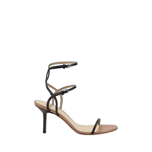 Black Calf Leather Bos Taurus Stiletto Heel Sandals