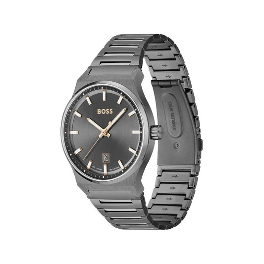 Gray Stainless Steel Dress Watch