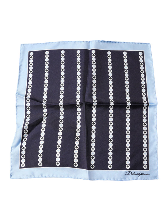Blue Heart Spade Silk Handkerchief Scarf