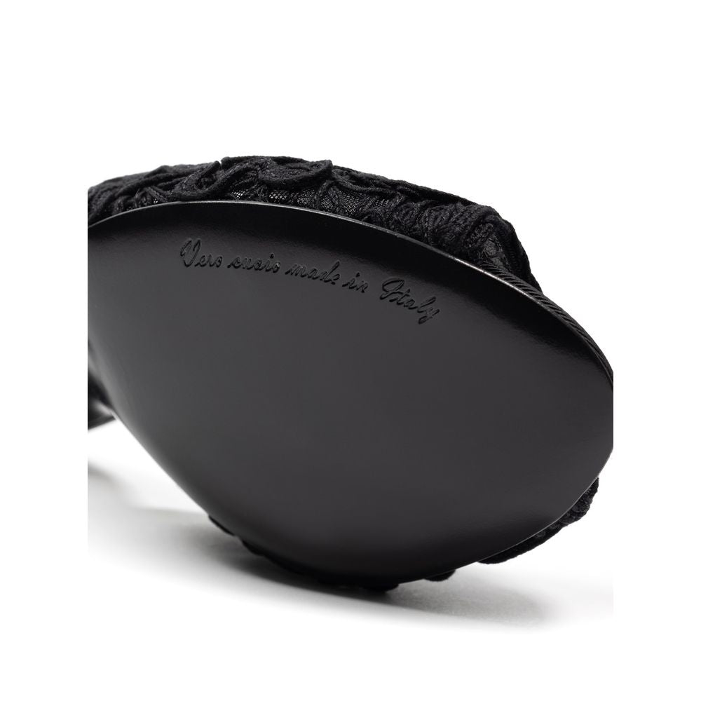 Black Cotton Mules