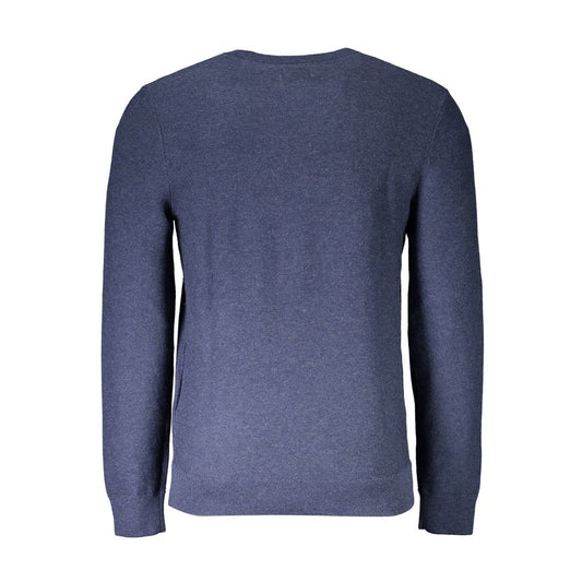 Blue Cotton Mens Sweater