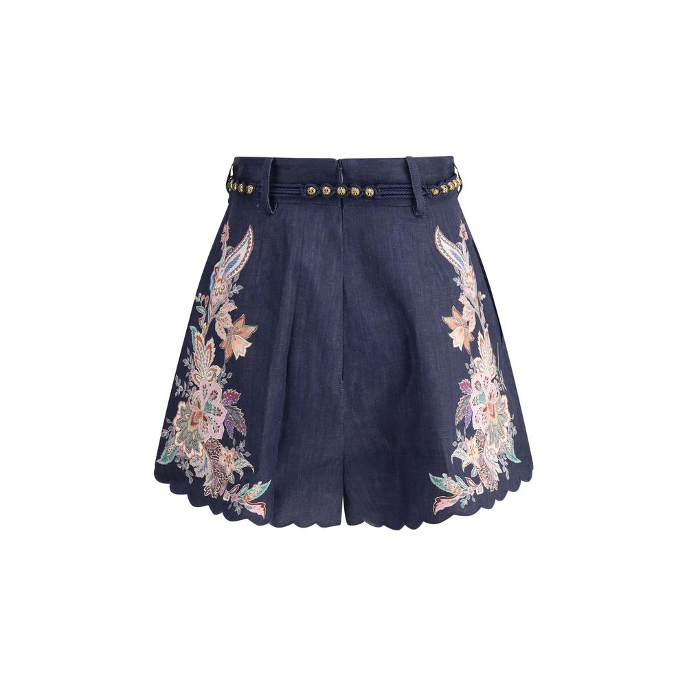 White Linen Bermuda Shorts