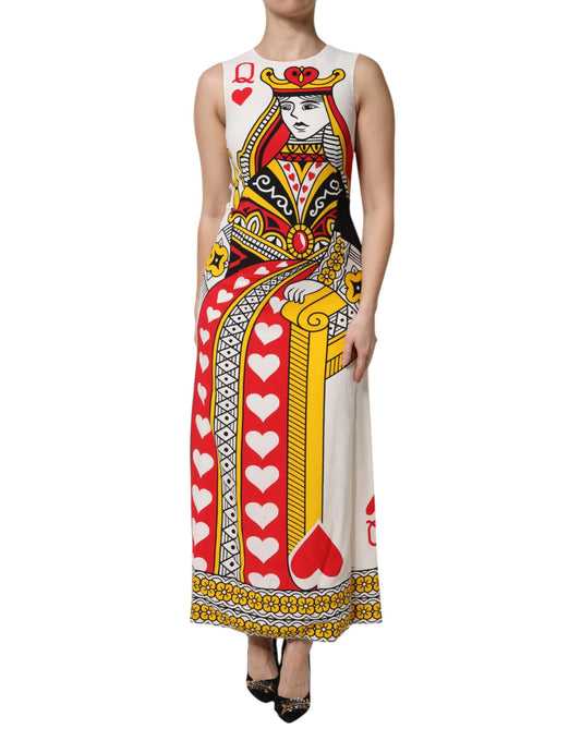 White Queen Of Hearts Sleeveless Maxi Dress