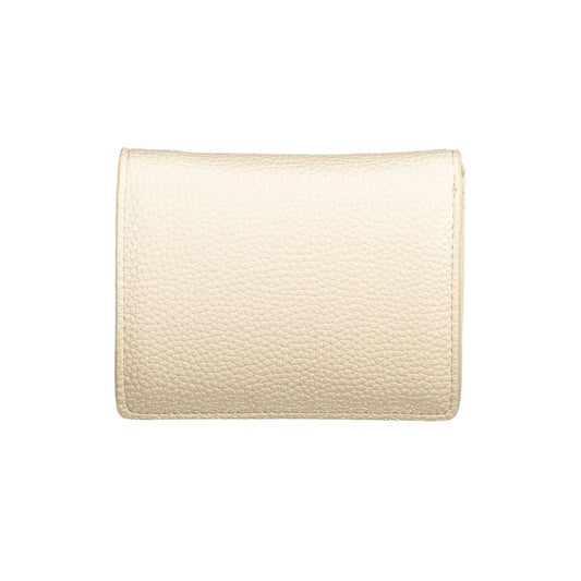 Beige Polyurethane Women Wallet