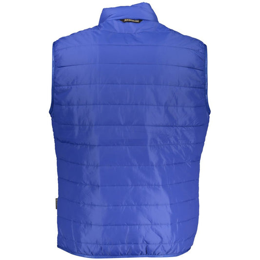 Blue Polyester Men Jacket