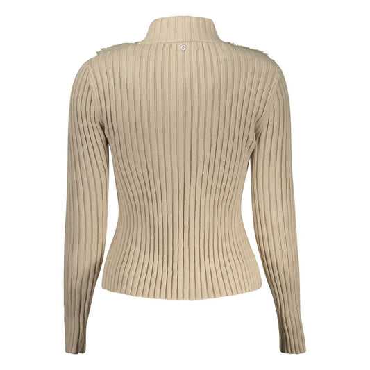Beige Polyester Cardigan