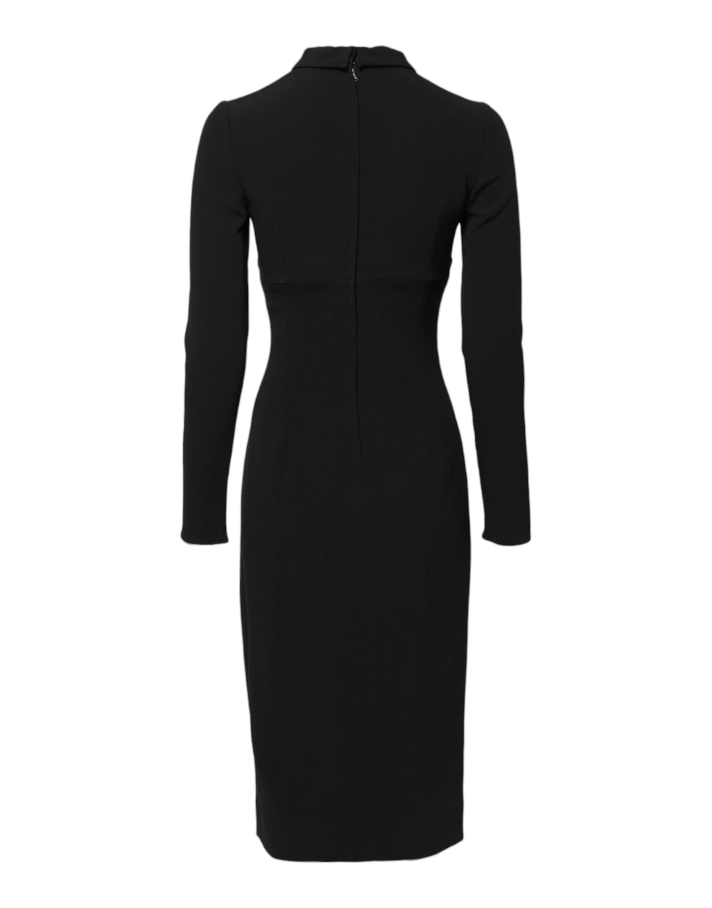Black Long Sleeves Bodycon Sheath Midi Dress