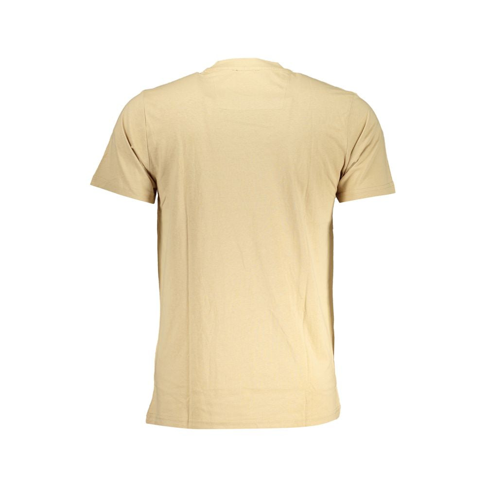 Beige Cotton Men T-Shirt