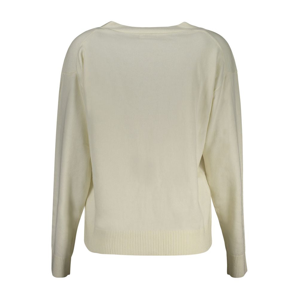 Bianco Poliestere Women Cardigan