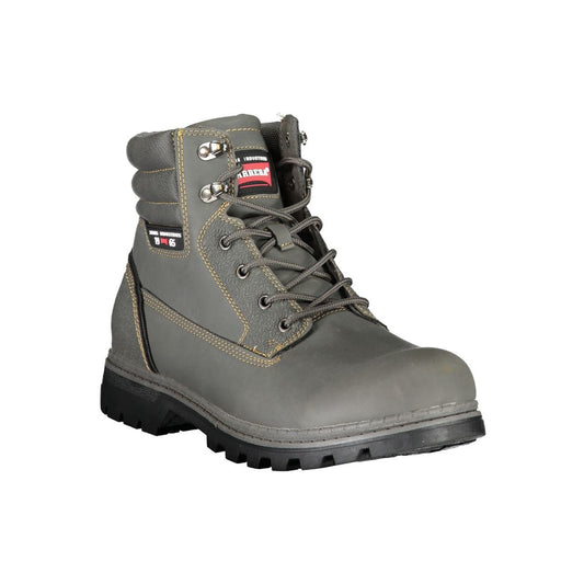 Gray Polyester Mens Boot