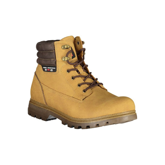 Yellow Polyester Ankle Boots