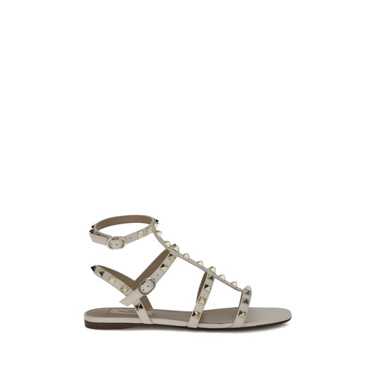 White Calf Leather Bos Taurus Sandals
