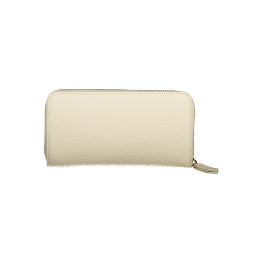 Beige Polyurethane Women Wallet