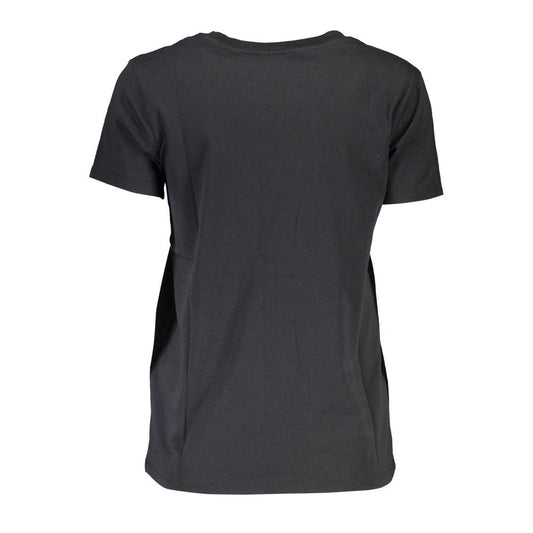 Black Cotton Women T-Shirt