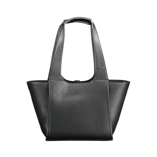 Black Polyurethane Women Handbag