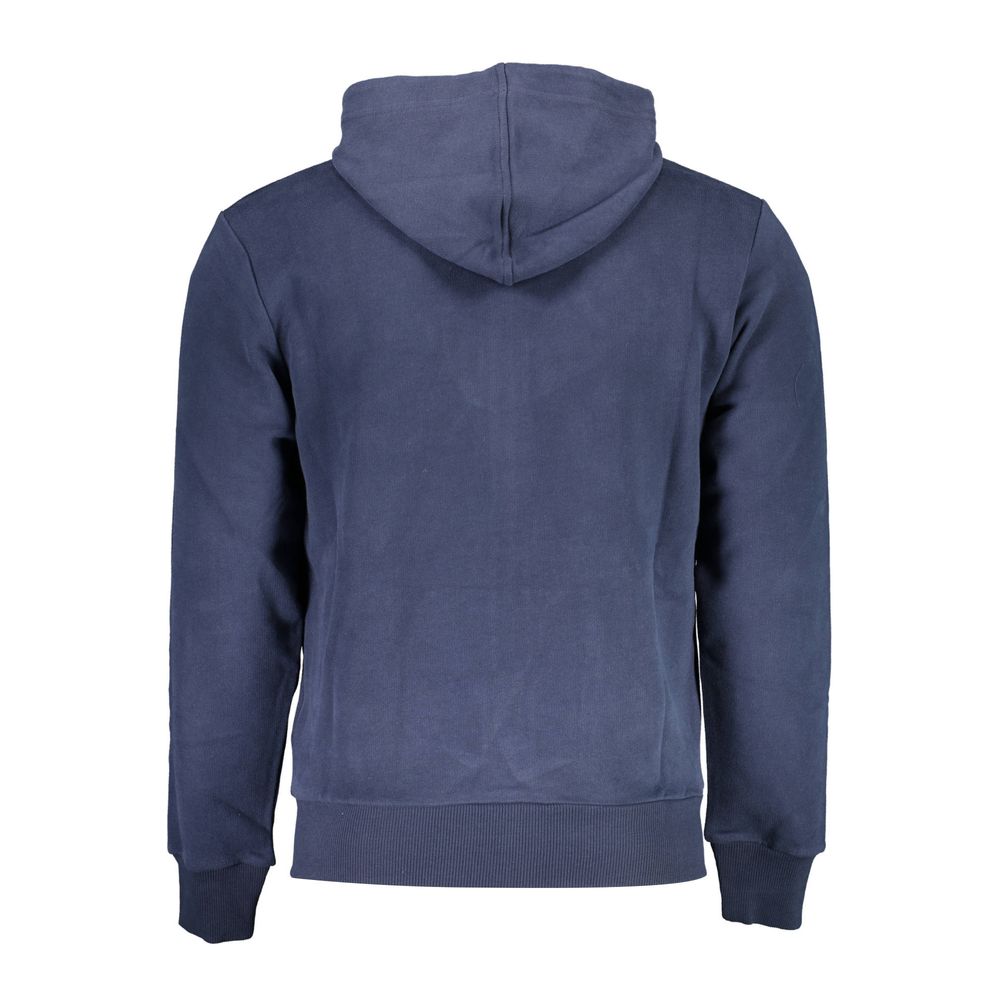 Blue Cotton Men's Hooded Sweater