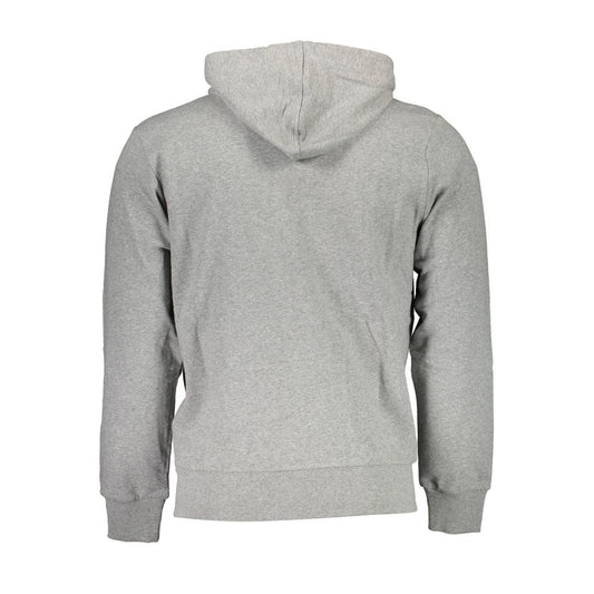 Gray Cotton Men Sweater with Hood