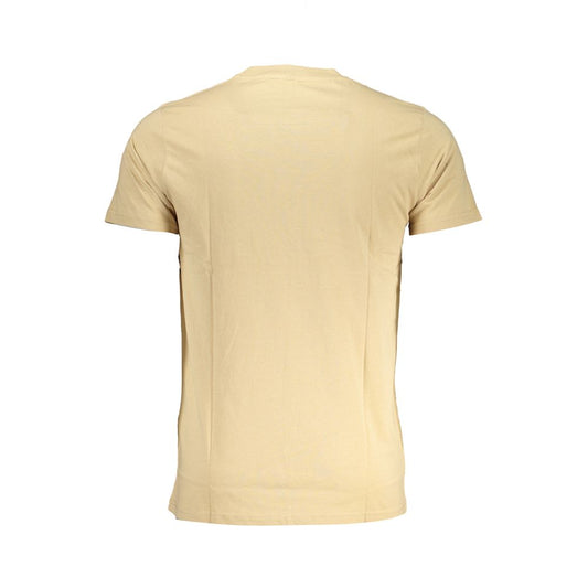 Beige Cotton Men T-Shirt