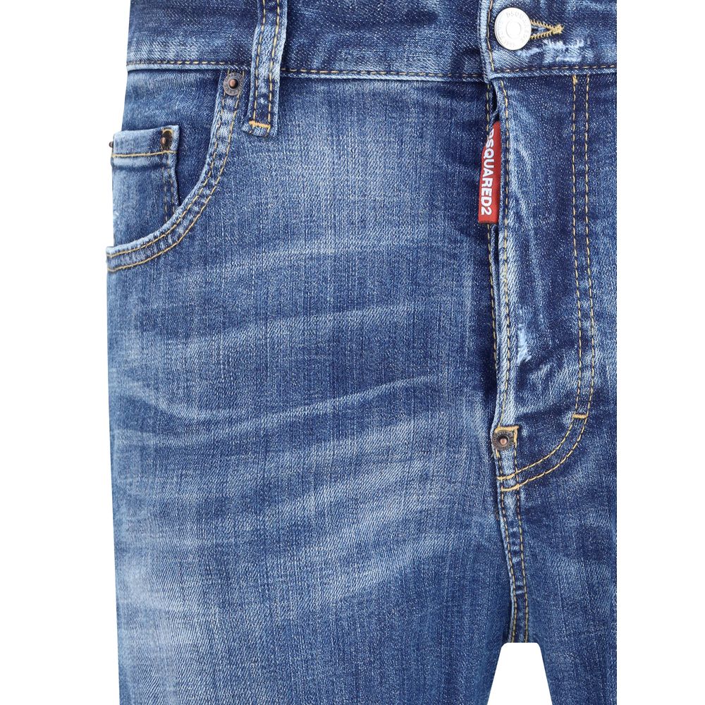 Blue Cotton Skinny Jeans