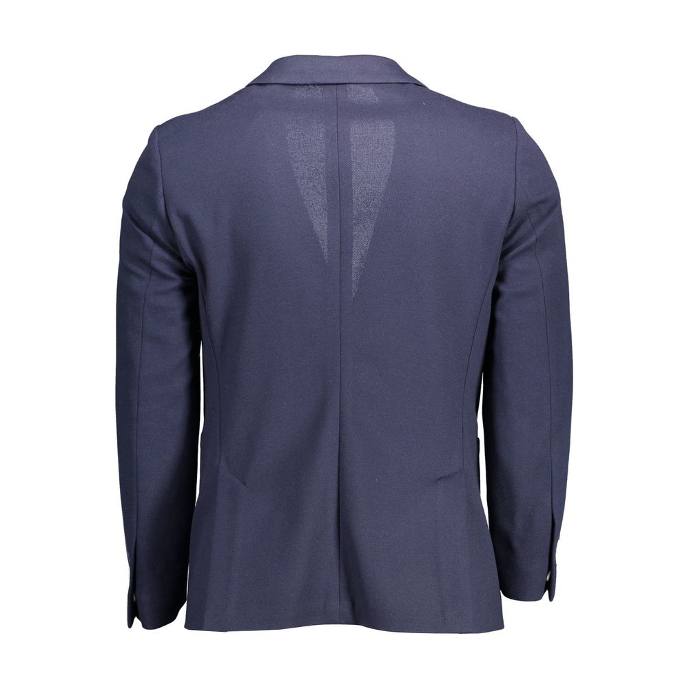 Blu Polyester Men's Jacket