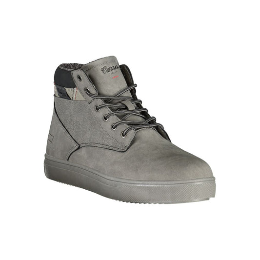 Gray Polyester Ankle Boots
