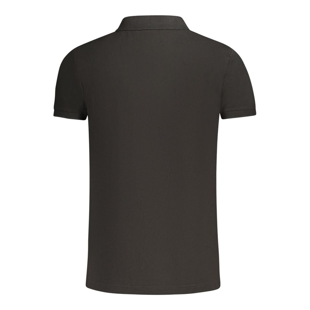 Black Cotton Men Polo