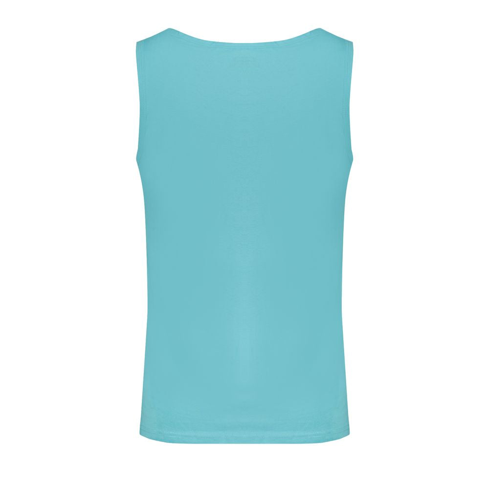 Blue Cotton Men's Tank Top