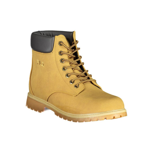 Yellow Polyester Ankle Boots