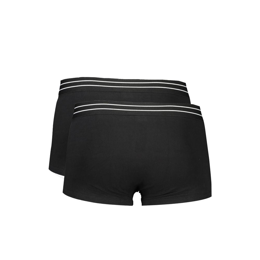 Black Cotton Men's Boxer Briefs