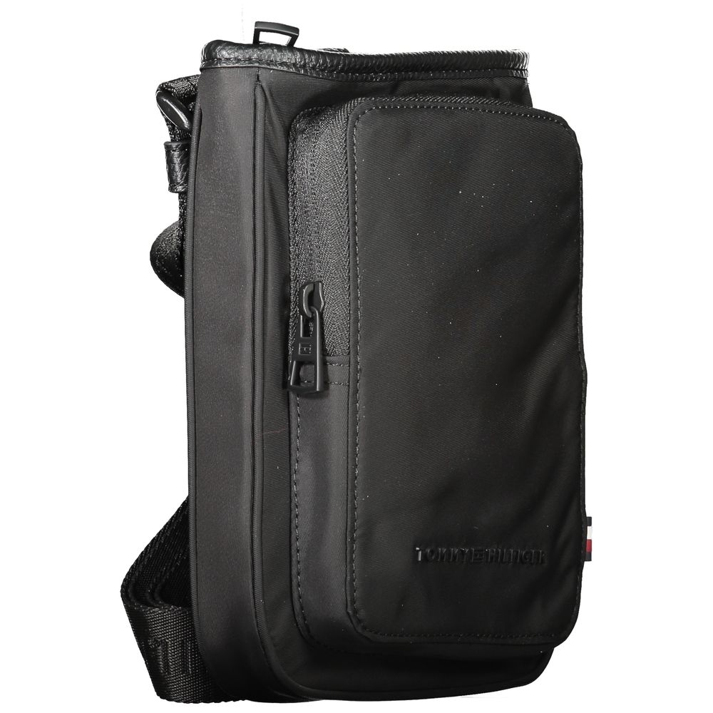 Black Polyester Men's Shoulder Bag