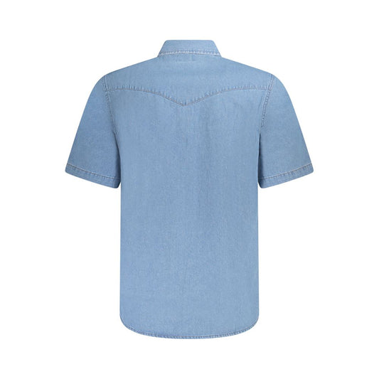 Light Blue Cotton Men Shirt