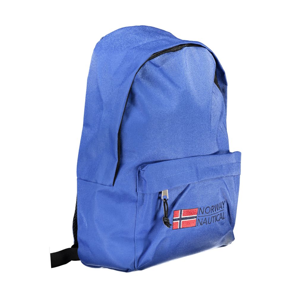 Blue Polyester Men Backpack
