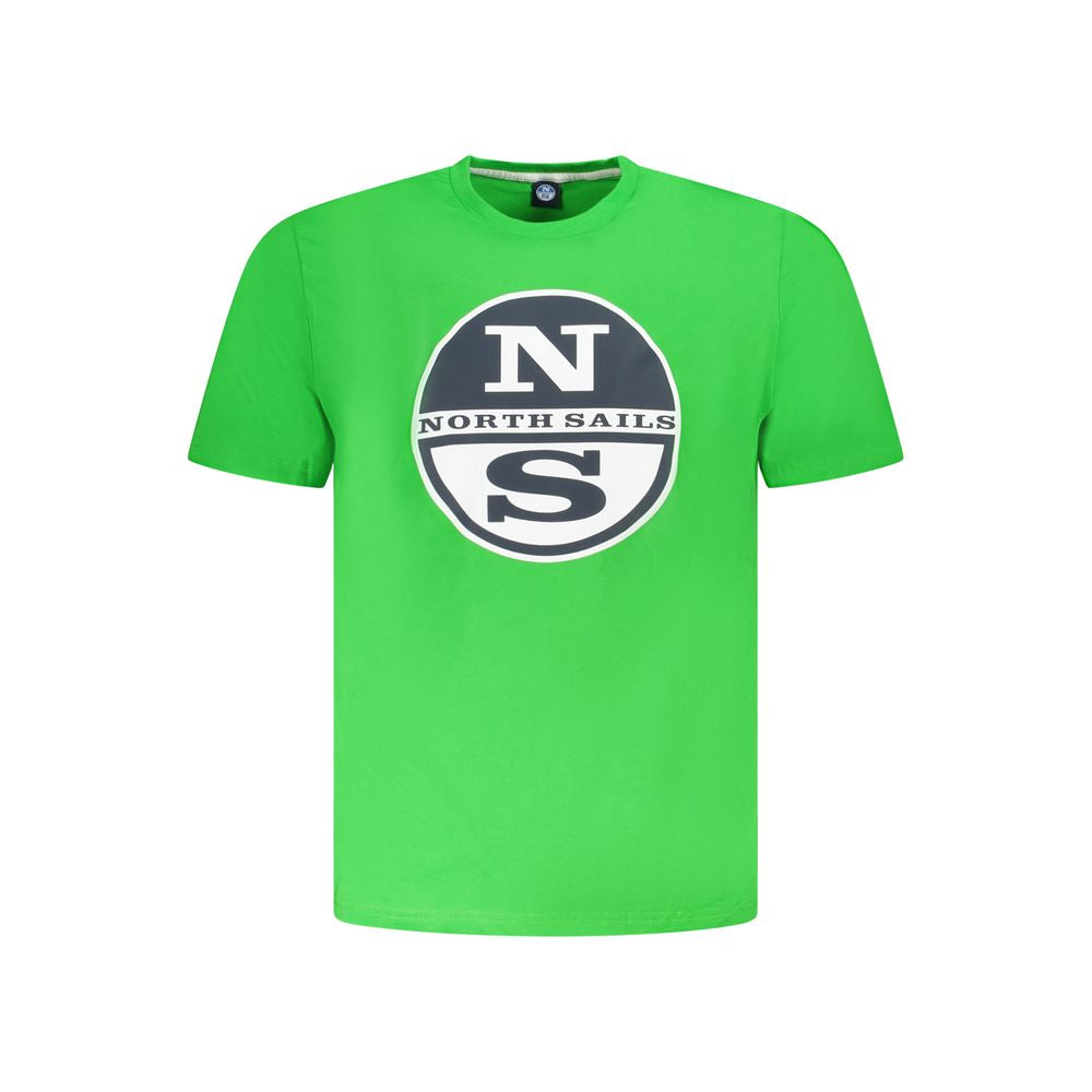 Green Cotton Men T-Shirt