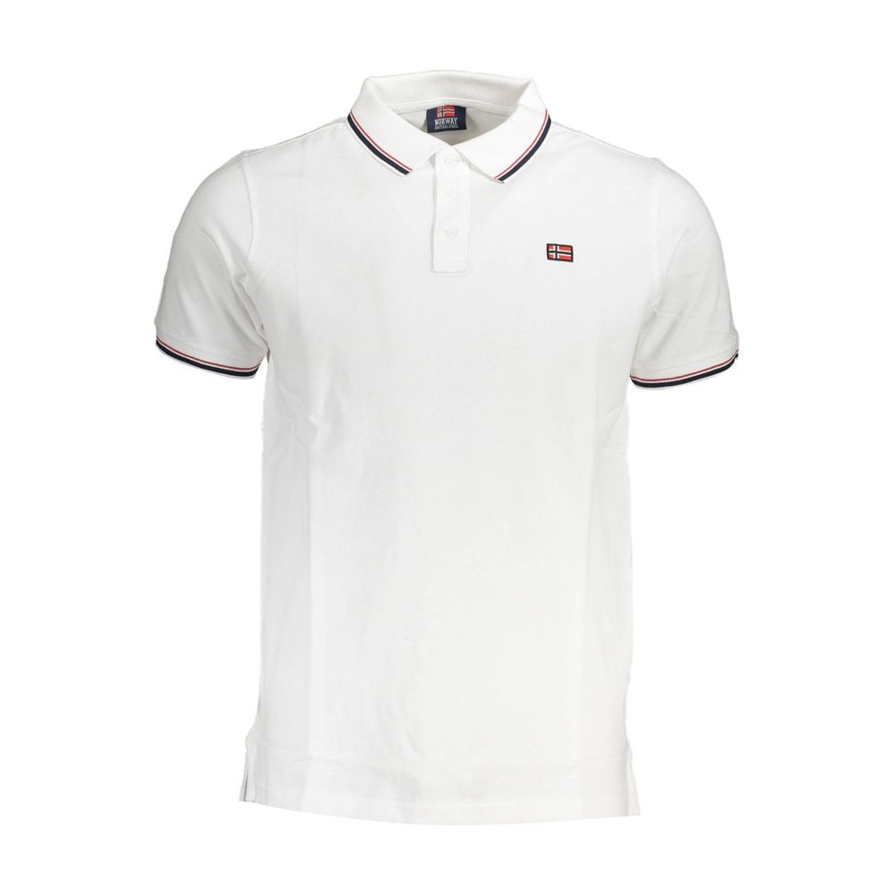 White Cotton Men Polo Shirt