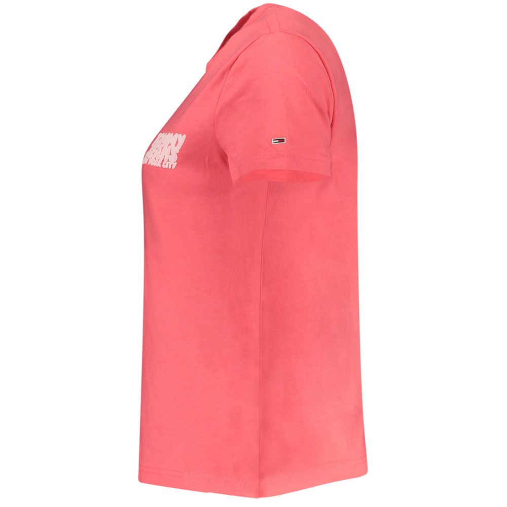 Pink Cotton Women T-Shirt