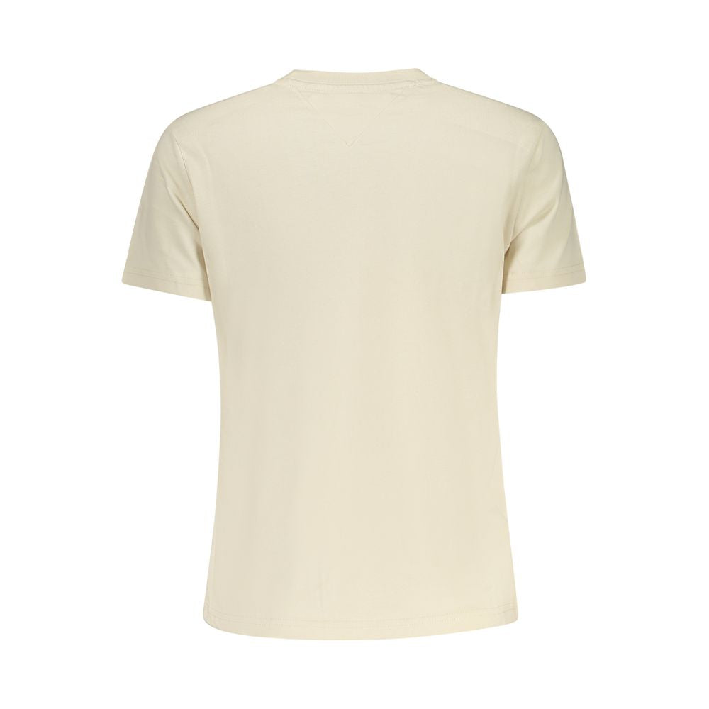 Beige Cotton Women T-Shirt