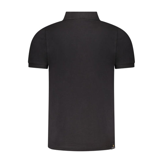 Black Cotton Men Polo-Shirt