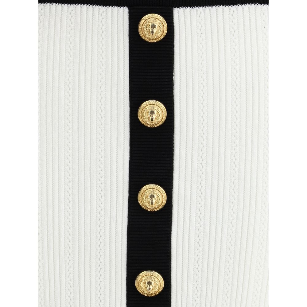 White Viscose Mini Skirt
