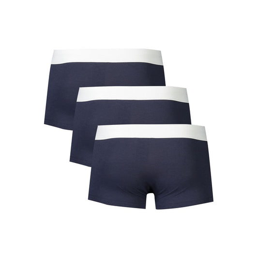 Blue Polyester Men's Boxer