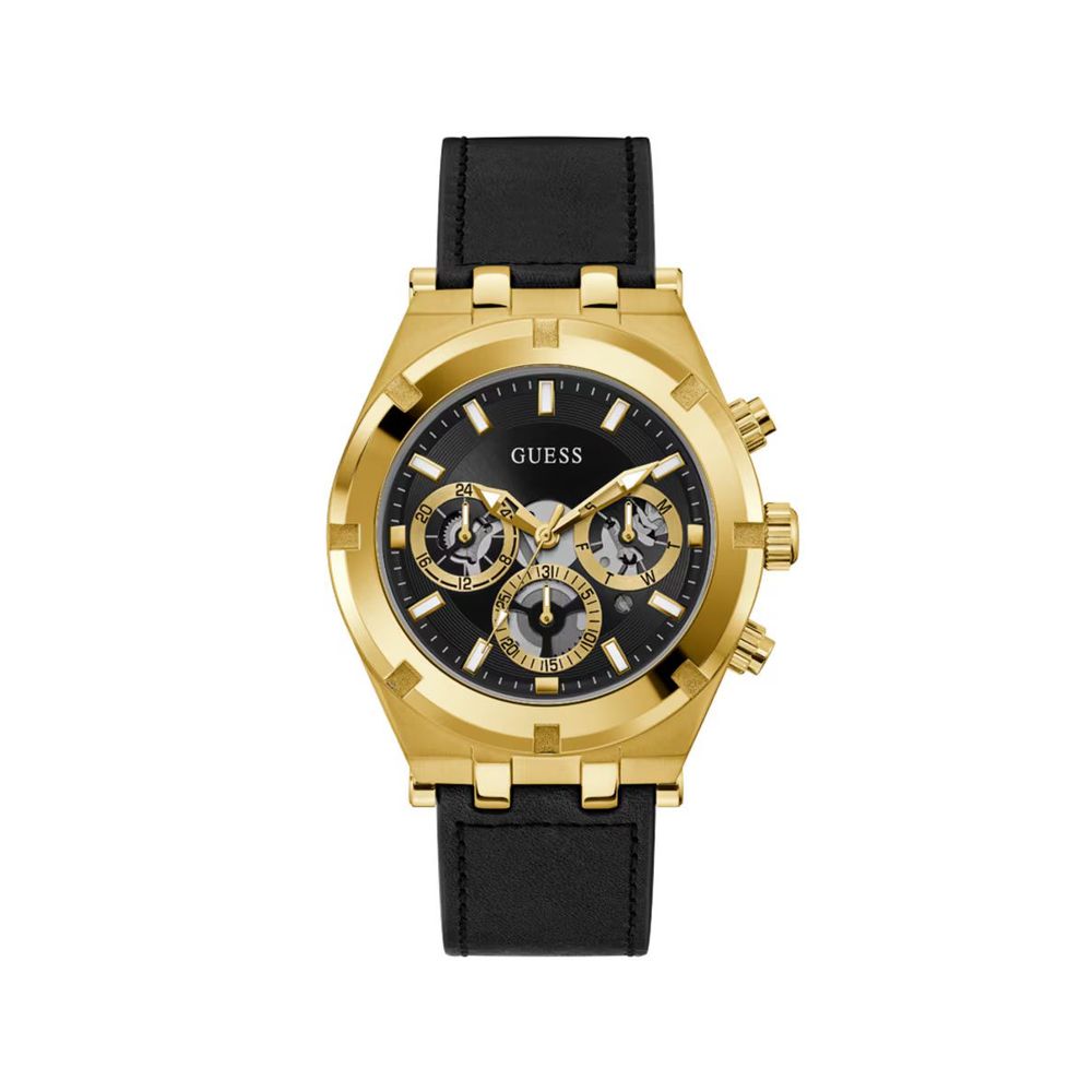Black Leather Bracelet Watch