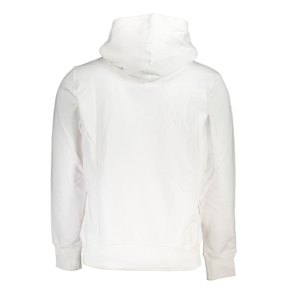 White Cotton Men Sweater with Hood
